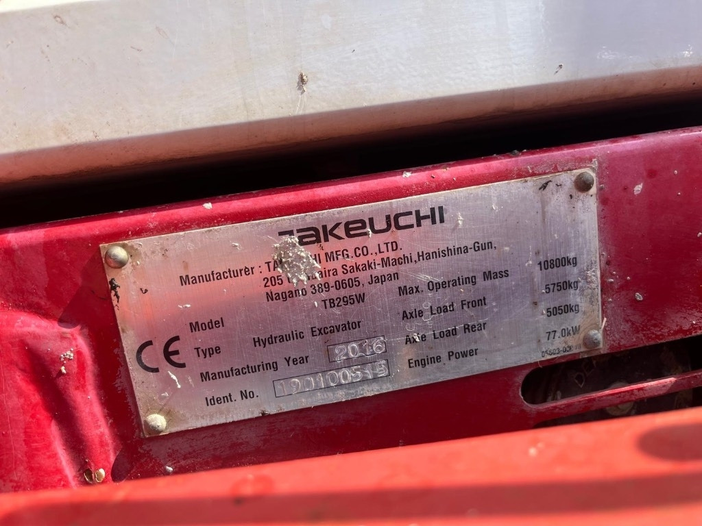 Колёсный экскаватор Takeuchi TB 295 W: фото 11