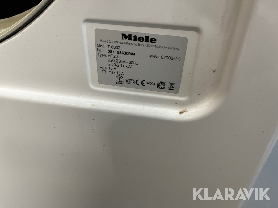 Инструмент/ Оборудование Tørretumbler Miele T8302: фото 11