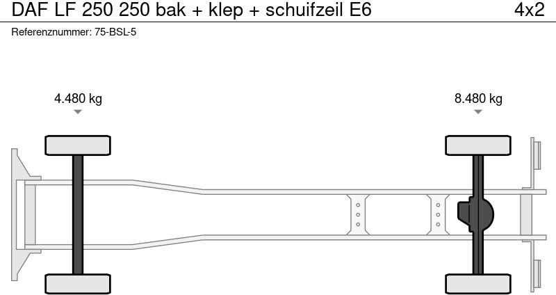 Тентованный грузовик DAF LF 250 250 bak + klep + schuifzeil E6: фото 20