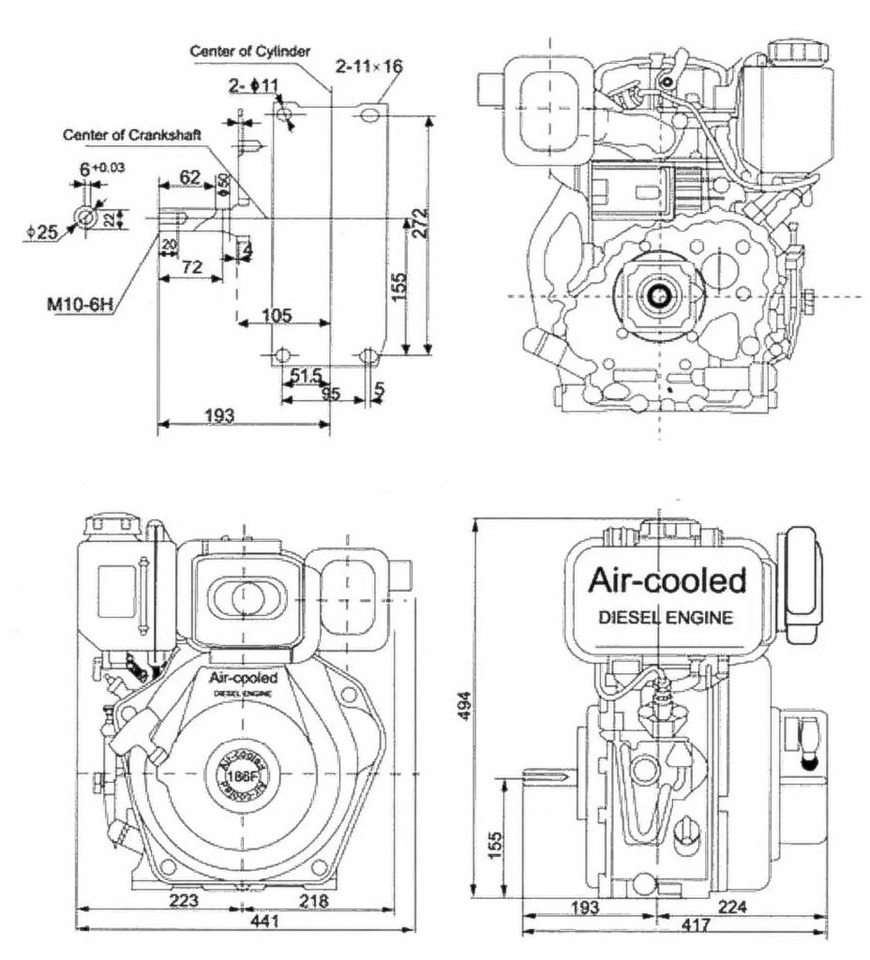 Двигатель для Промышленного оборудования Weima WM186FBE / ZYL  for industrial equipment: фото 13