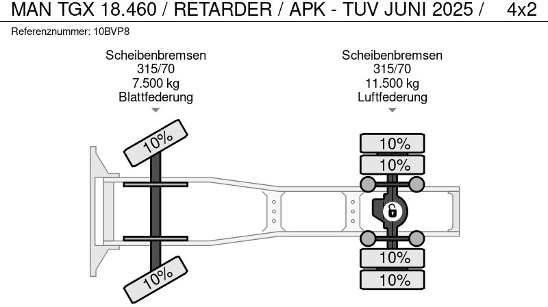 Тягач MAN TGX 18.460 / RETARDER / APK - TUV JUNI 2025 /: фото 13